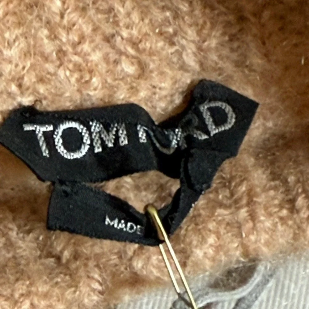 Tom Ford Womens Mohair Boat Neck Sweater Biscuit Beige Sz Medium NWT Lux‎ Italy